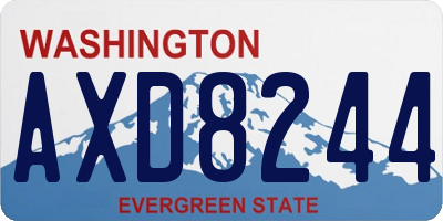 WA license plate AXD8244