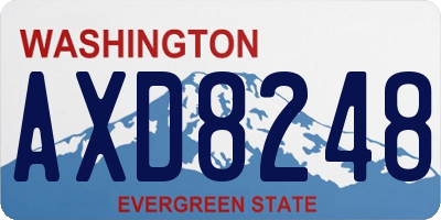 WA license plate AXD8248