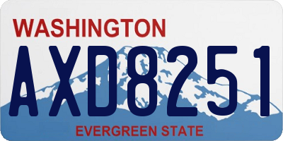 WA license plate AXD8251