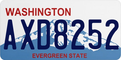 WA license plate AXD8252