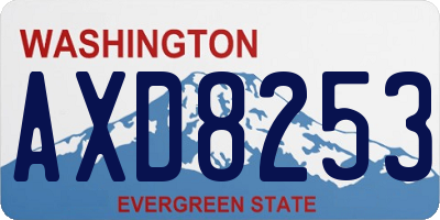 WA license plate AXD8253