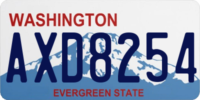 WA license plate AXD8254
