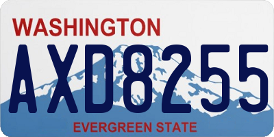 WA license plate AXD8255