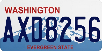 WA license plate AXD8256