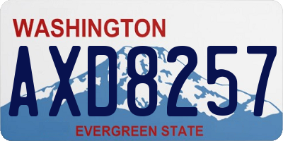 WA license plate AXD8257