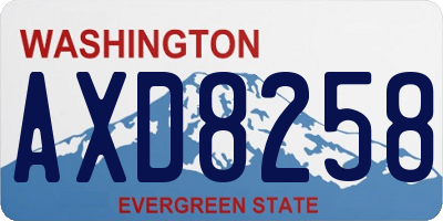 WA license plate AXD8258