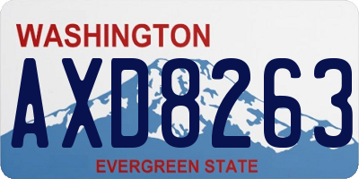 WA license plate AXD8263