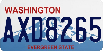 WA license plate AXD8265