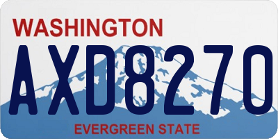WA license plate AXD8270