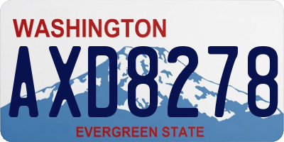 WA license plate AXD8278
