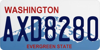 WA license plate AXD8280
