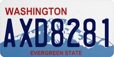 WA license plate AXD8281