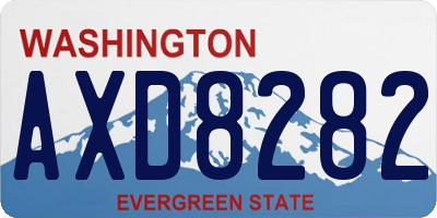 WA license plate AXD8282