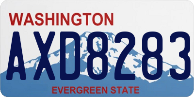 WA license plate AXD8283