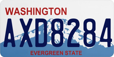 WA license plate AXD8284