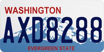WA license plate AXD8288