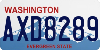 WA license plate AXD8289