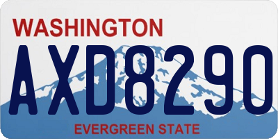WA license plate AXD8290