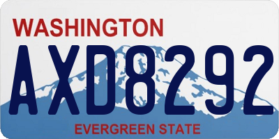 WA license plate AXD8292