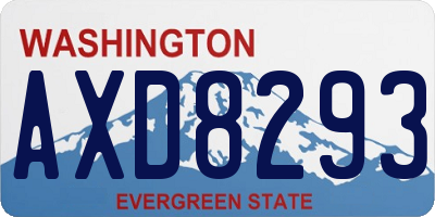 WA license plate AXD8293