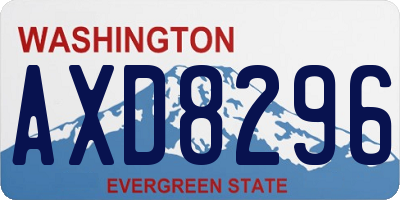 WA license plate AXD8296