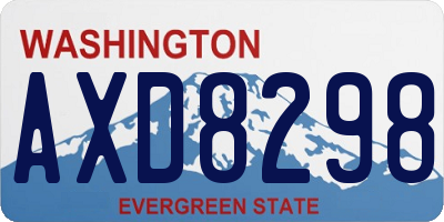 WA license plate AXD8298