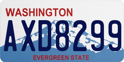 WA license plate AXD8299