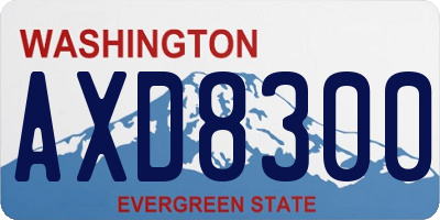 WA license plate AXD8300