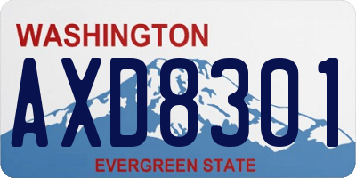 WA license plate AXD8301