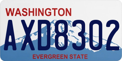 WA license plate AXD8302