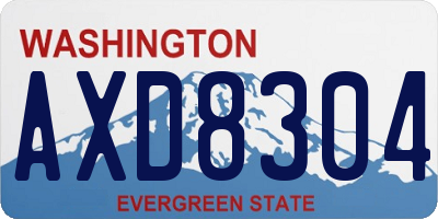 WA license plate AXD8304