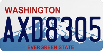 WA license plate AXD8305