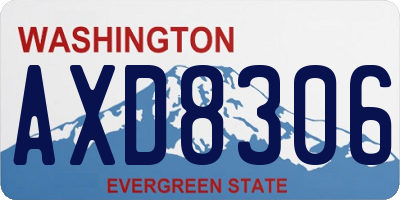 WA license plate AXD8306