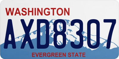WA license plate AXD8307