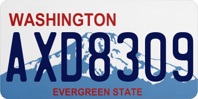 WA license plate AXD8309