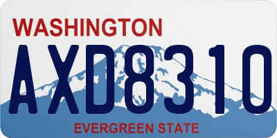 WA license plate AXD8310
