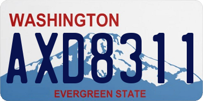 WA license plate AXD8311