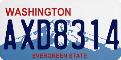 WA license plate AXD8314