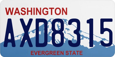 WA license plate AXD8315