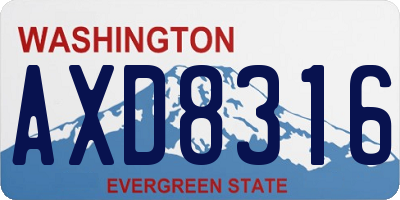 WA license plate AXD8316