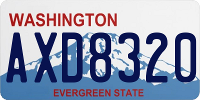 WA license plate AXD8320