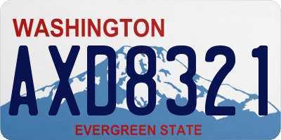 WA license plate AXD8321