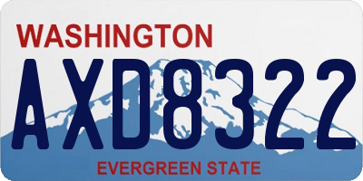 WA license plate AXD8322