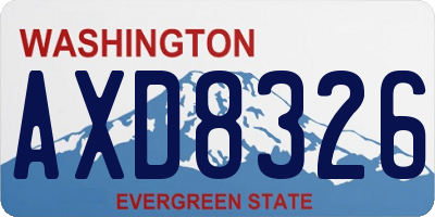 WA license plate AXD8326