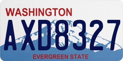 WA license plate AXD8327