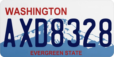 WA license plate AXD8328
