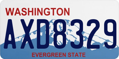 WA license plate AXD8329