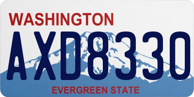 WA license plate AXD8330