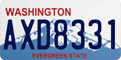 WA license plate AXD8331