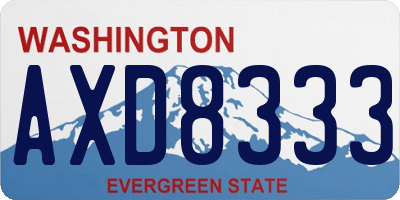 WA license plate AXD8333